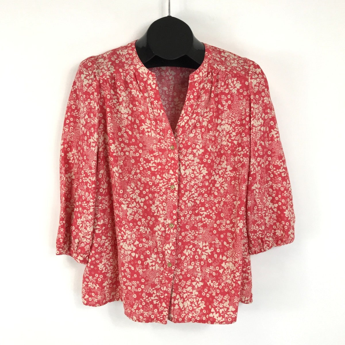 Blusa para mujer floral con botones pequeña tejida mezcla de algodón primavera boho - Knox Rose- talla XXL