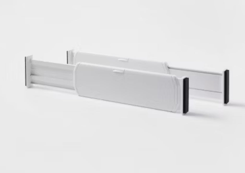 Juego de 2 divisores de cajones de plástico blanco - Brightroom™: Organizador para ropa, separador de tocador, material ABS