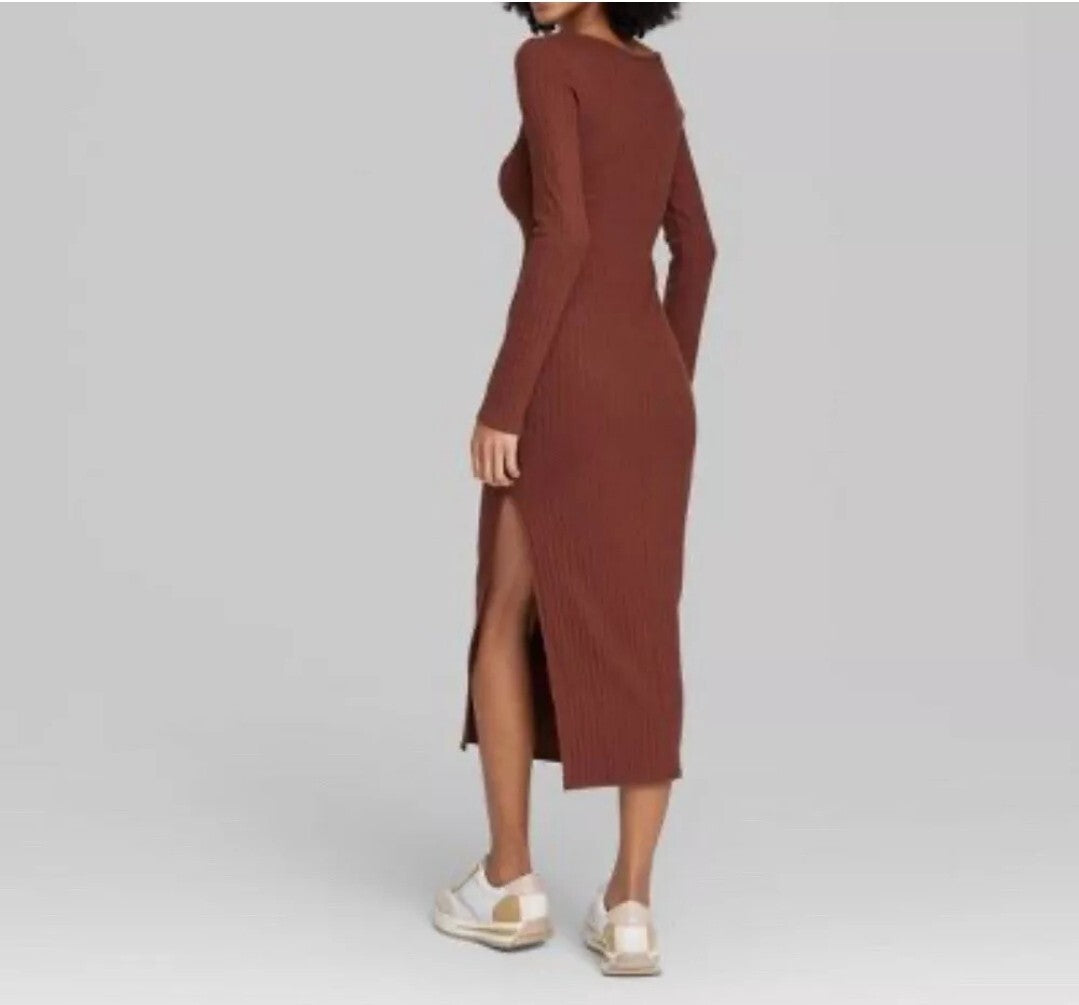 Vestido acanalado - café - Wild Fable talla XL