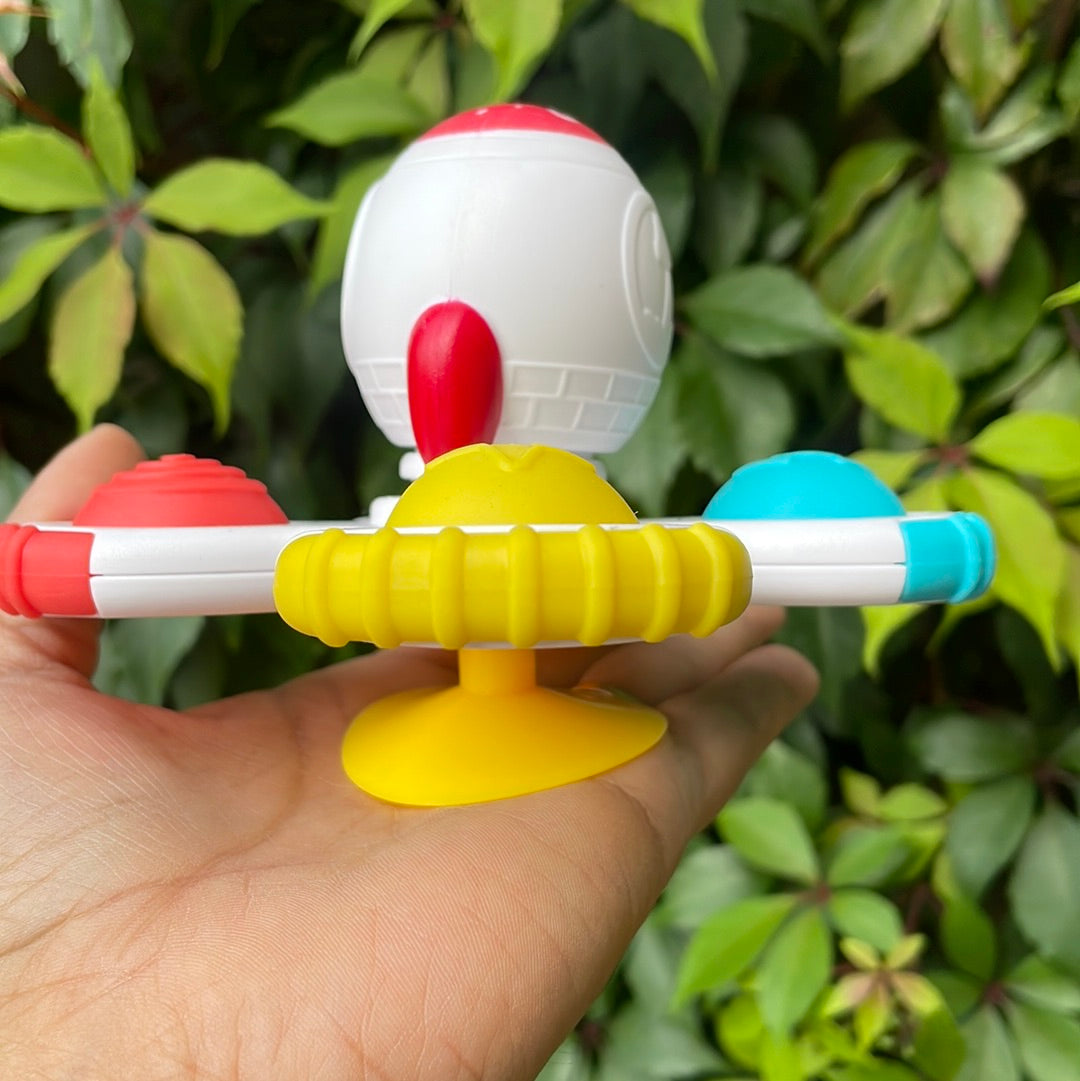 Juguetes giratorios con ventosa – Juguetes de baño para bebés con ventosa de silicona, juguete giratorio sensorial para bebé, juguete giratorio para liberar el estrés y la ansiedad