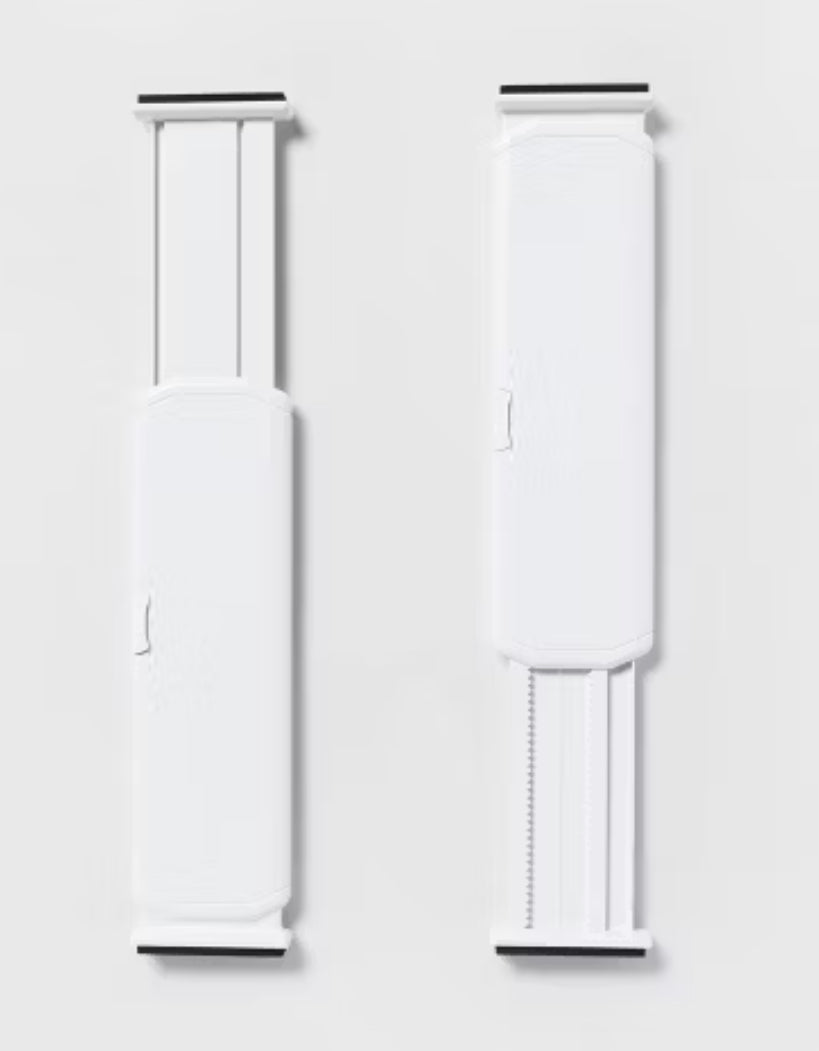 Juego de 2 divisores de cajones de plástico blanco - Brightroom™: Organizador para ropa, separador de tocador, material ABS
