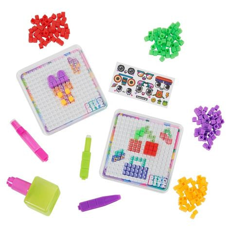 Estudio Pixobitz Exclusivo paquete de creador con 500 cuentas de fusible de agua, decoraciones y accesorios, hace creaciones 3D y 2D sin calor, artes y manualidades, juguetes para niños