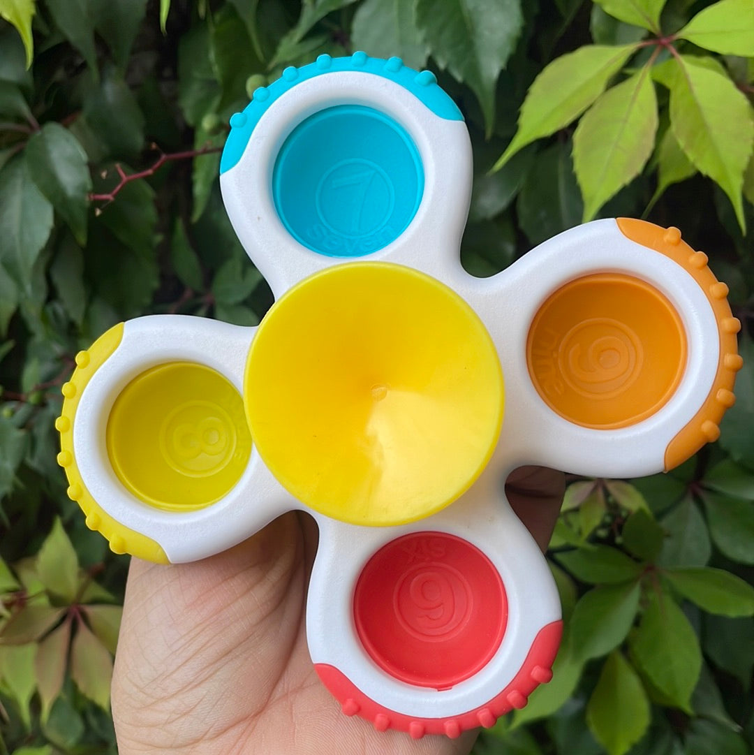 Juguetes giratorios con ventosa – Juguetes de baño para bebés con ventosa de silicona, juguete giratorio sensorial para bebé, juguete giratorio para liberar el estrés y la ansiedad