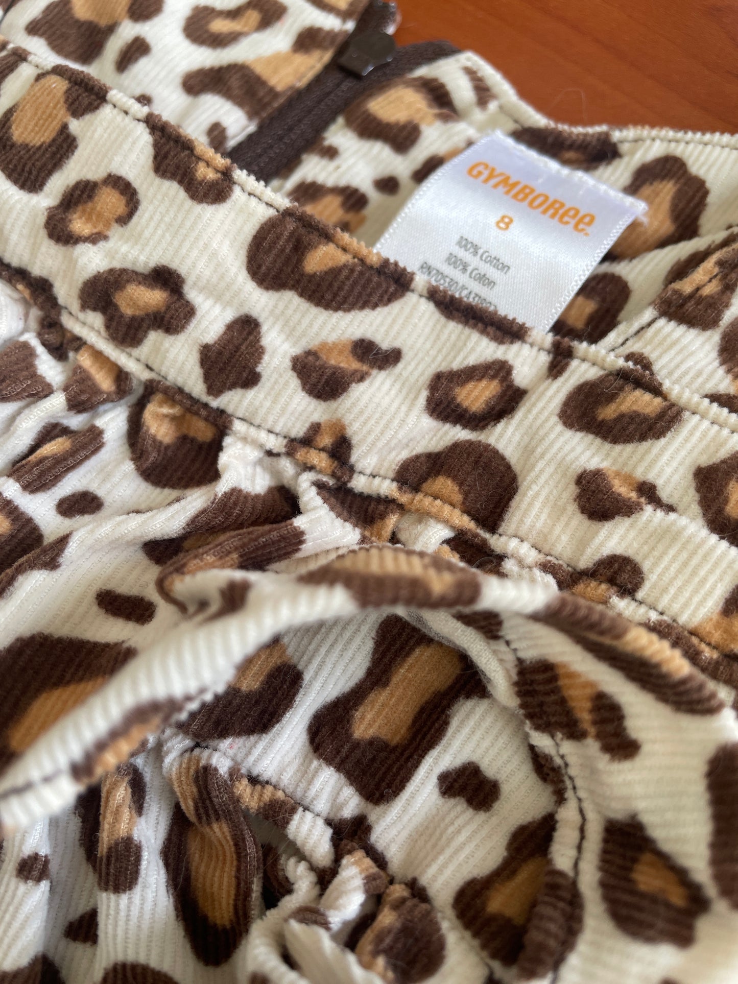 Vestido - Gymboree Parisino Chic Niñas Saltador con volantes Vestido Leopardo Animal - talla 8