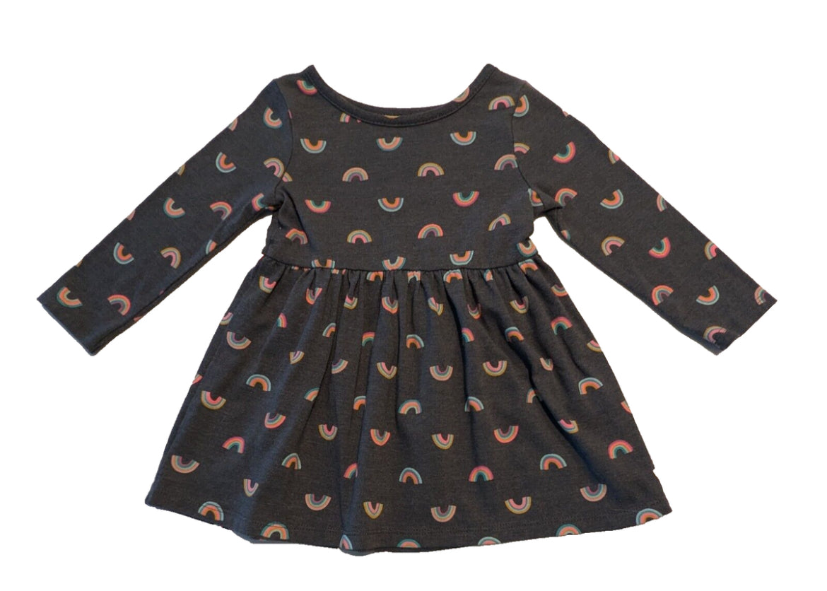 Vestido arcoíris- color gris- cat y Jack - talla 12M