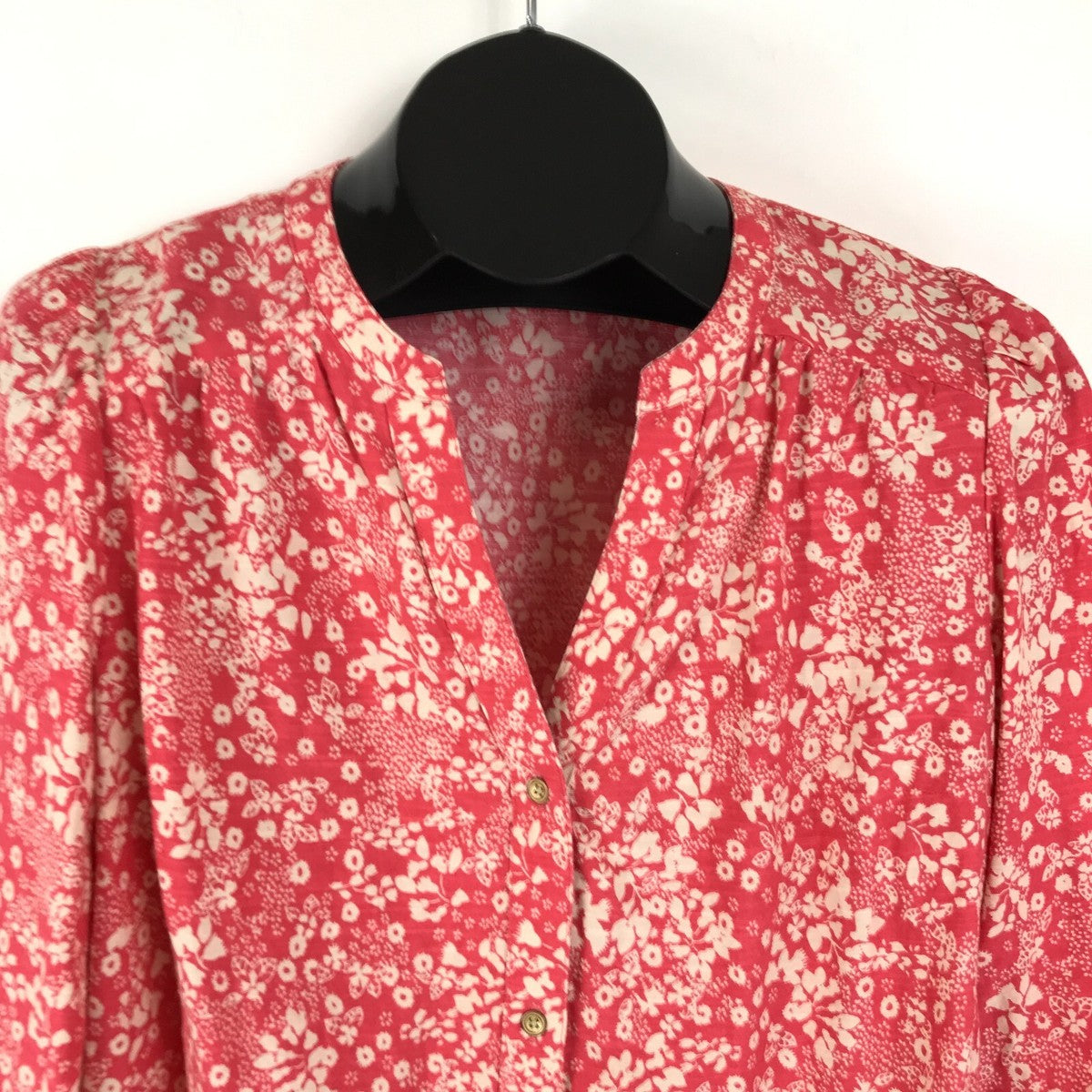 Blusa para mujer floral con botones pequeña tejida mezcla de algodón primavera boho - Knox Rose- talla XXL