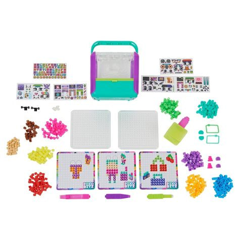 Estudio Pixobitz Exclusivo paquete de creador con 500 cuentas de fusible de agua, decoraciones y accesorios, hace creaciones 3D y 2D sin calor, artes y manualidades, juguetes para niños