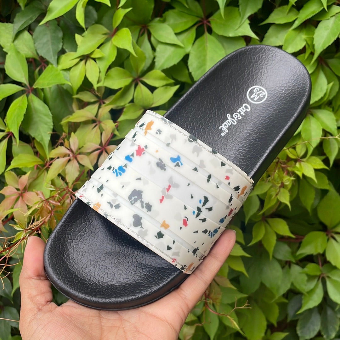 Niños Sandalias deslizantes sin cordones Nikko - Cat & Jack- NegroBlanco -talla M 2/3US