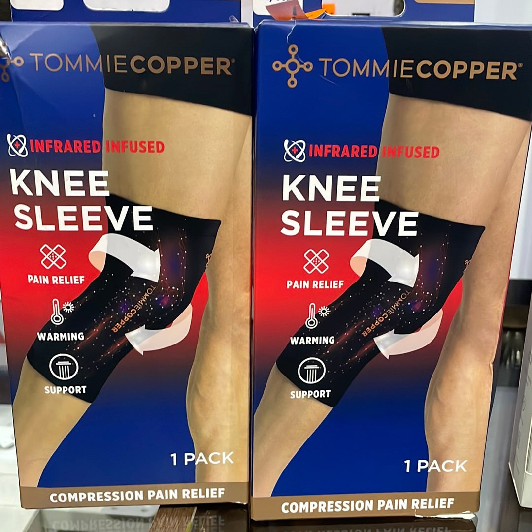 Manga de rodilla de compresión deportiva Tommie Copper, azul, grande/xl