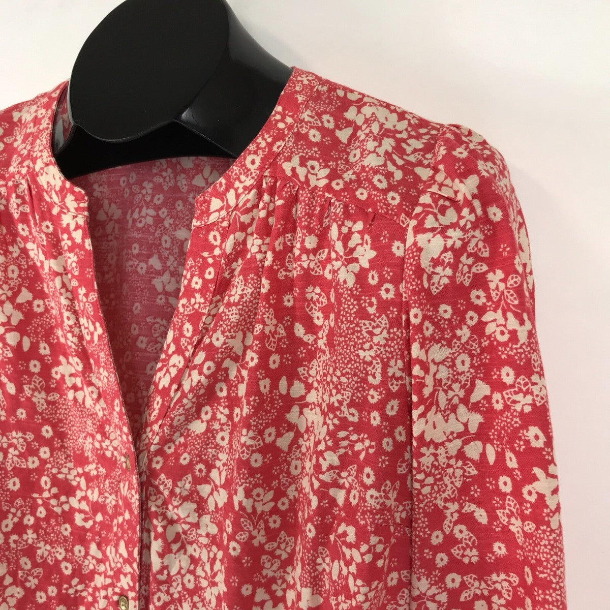 Blusa para mujer floral con botones pequeña tejida mezcla de algodón primavera boho - Knox Rose- talla XXL