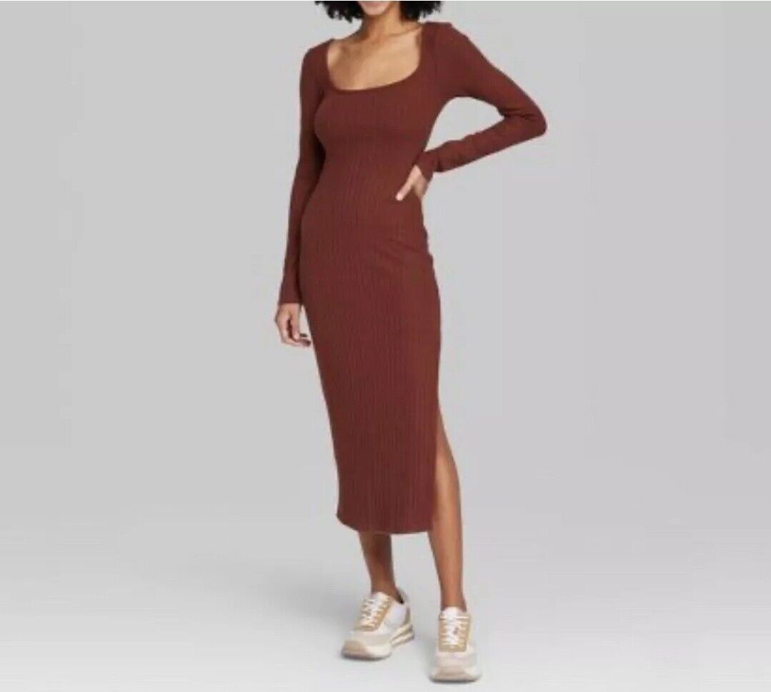 Vestido acanalado - café - Wild Fable talla XL