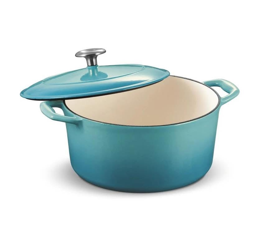 Tramontina Horno holandés de hierro fundido esmaltado de 3.5 cuartos de galón (verde azulado)