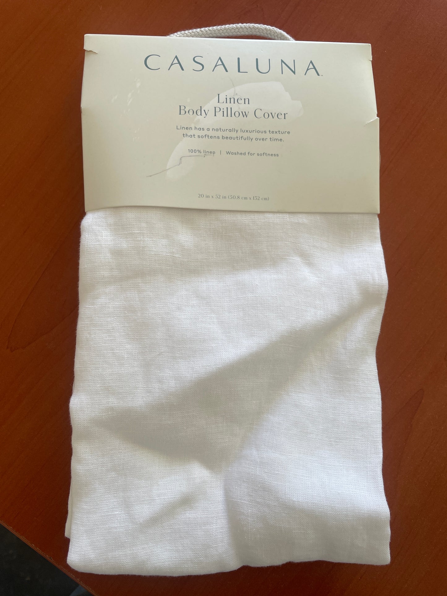 Funda de almohada de lino para el cuerpo - Casaluna™ - blanca