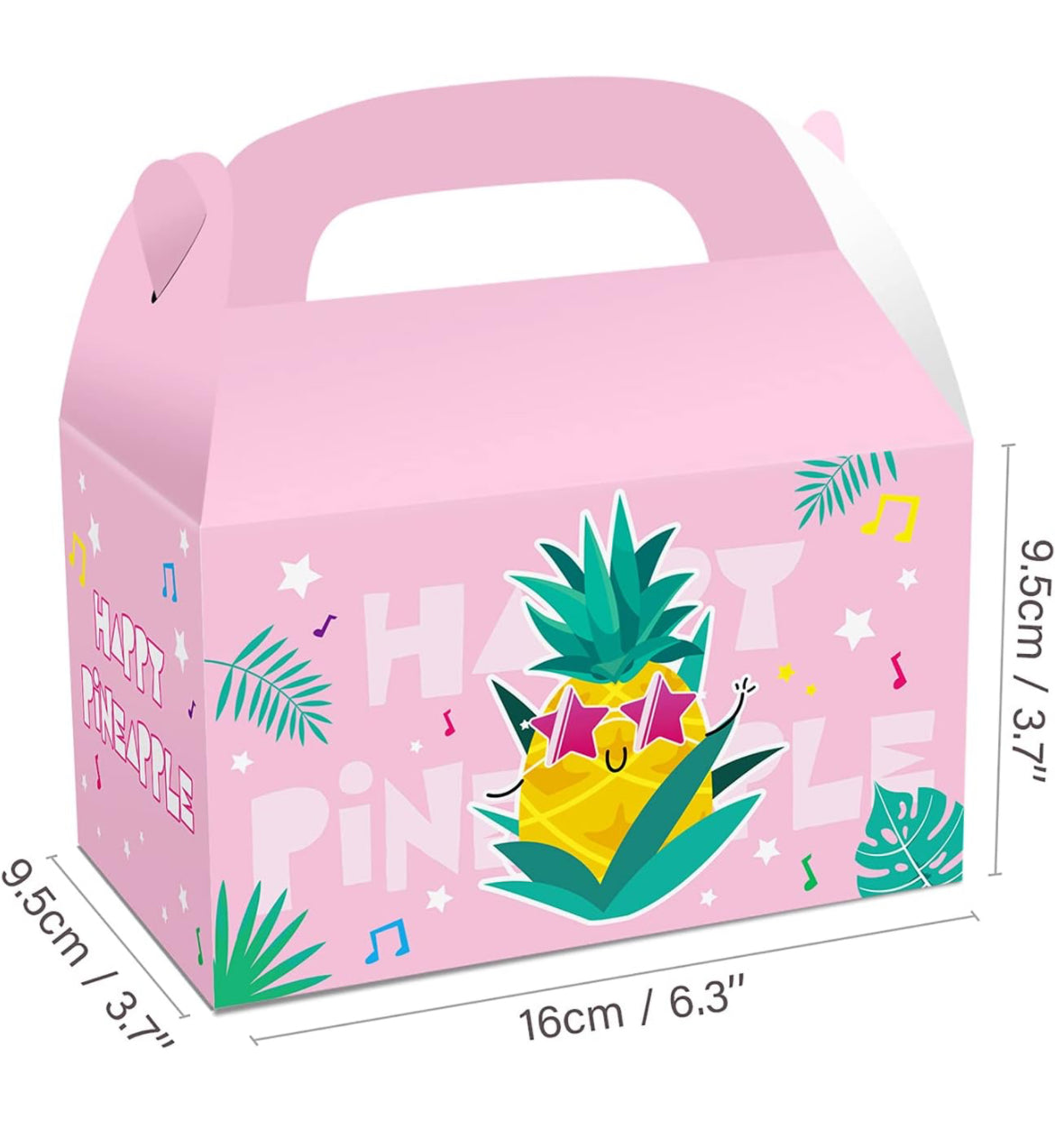 24 unidades - cajas de regalo de fiesta niños cajas de fiesta de piña impresión caramelo kraft bolsa de papel ducha caja de regalo decoraciones suministros