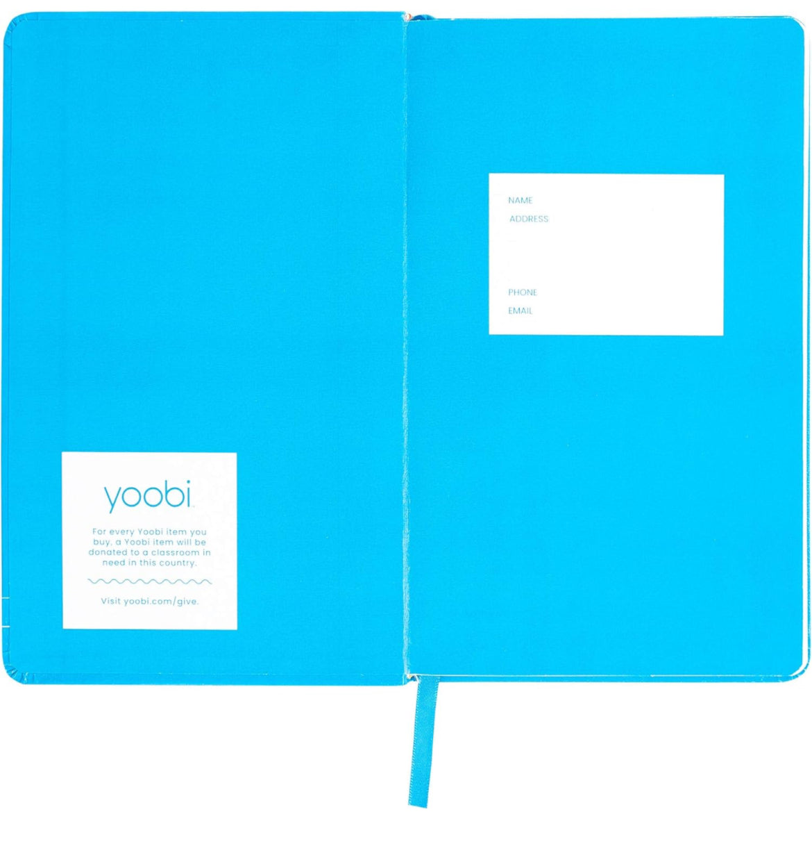 Yoobi Blue Journal | Cuaderno de tapa dura duradero con cierre elástico | Reglado por la universidad, 80 hojas forradas | Perfecto para escritura, escuela, trabajo, listas | Usted compra, Yoobi da | 5,2" x 8,5"