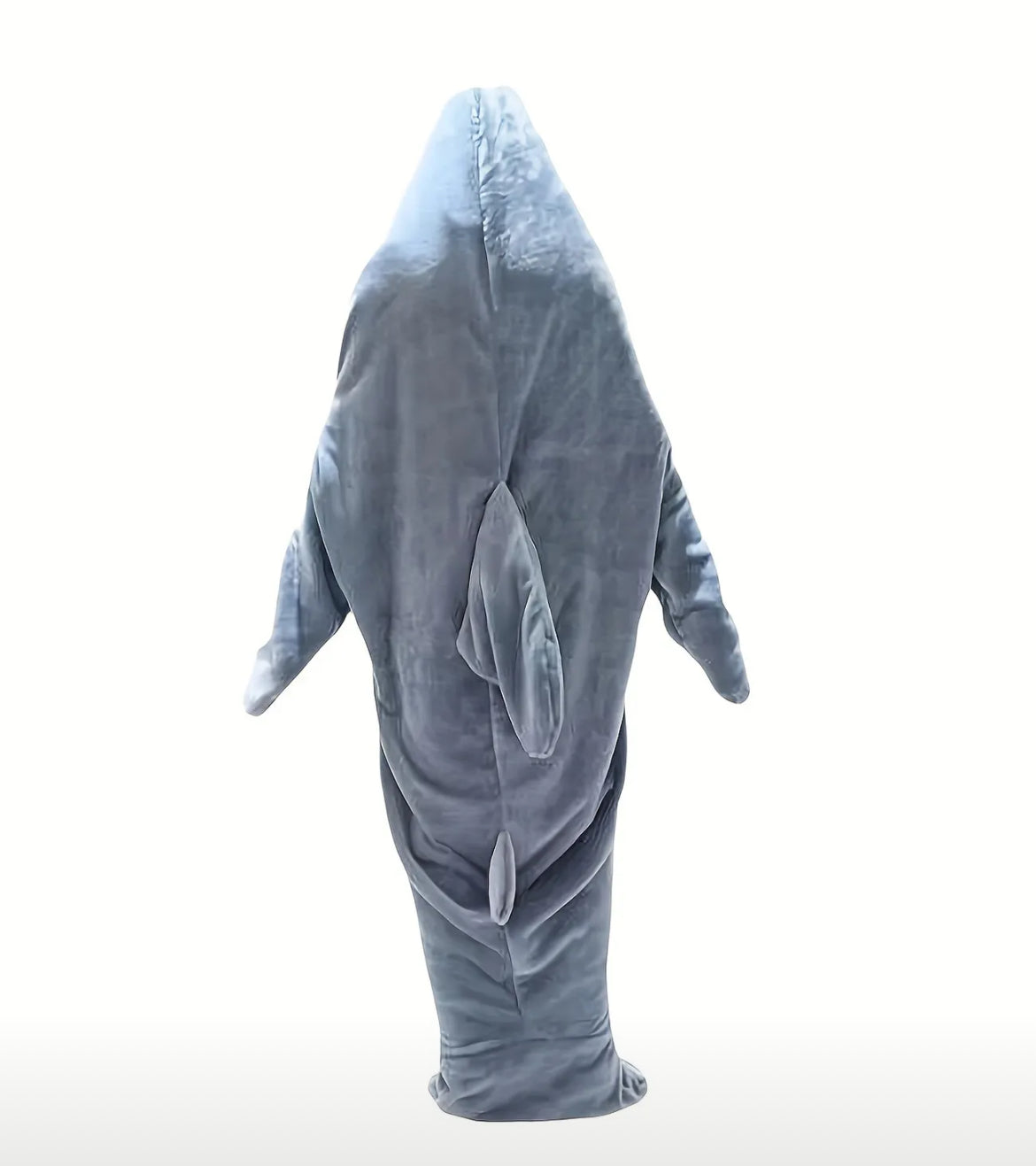 1pc Bata con Capucha de Franela Acogedora con Diseño de Tiburón - Ropa de Dormir Cálida y Suave para Hombres y Mujeres, Azul Claro con Detalles Blancos, Talla L - Lavable a Máquina, Ropa de Estar en Casa de Invierno