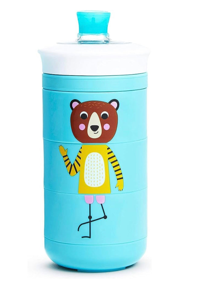 Munchkin Twisty Mix & Match - vaso con motivo de animales a prueba de mordidas, 9 oz, azul