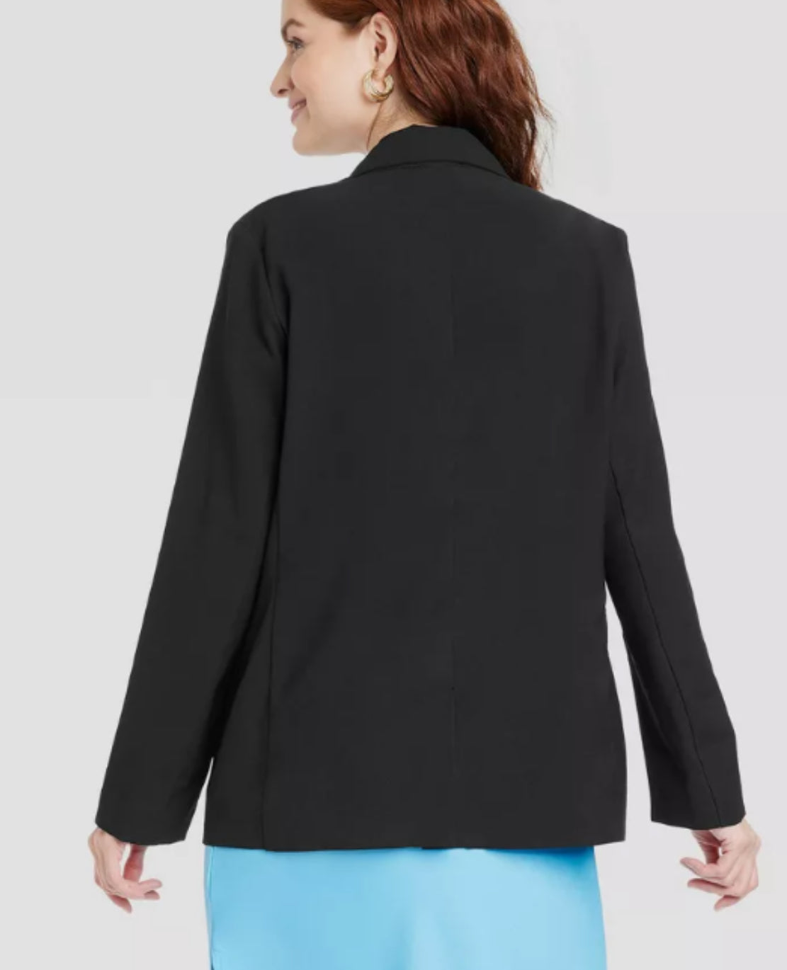A New Day Blazer Esencial De Corte Relajado Para Mujer Negro Talla Grande 2X