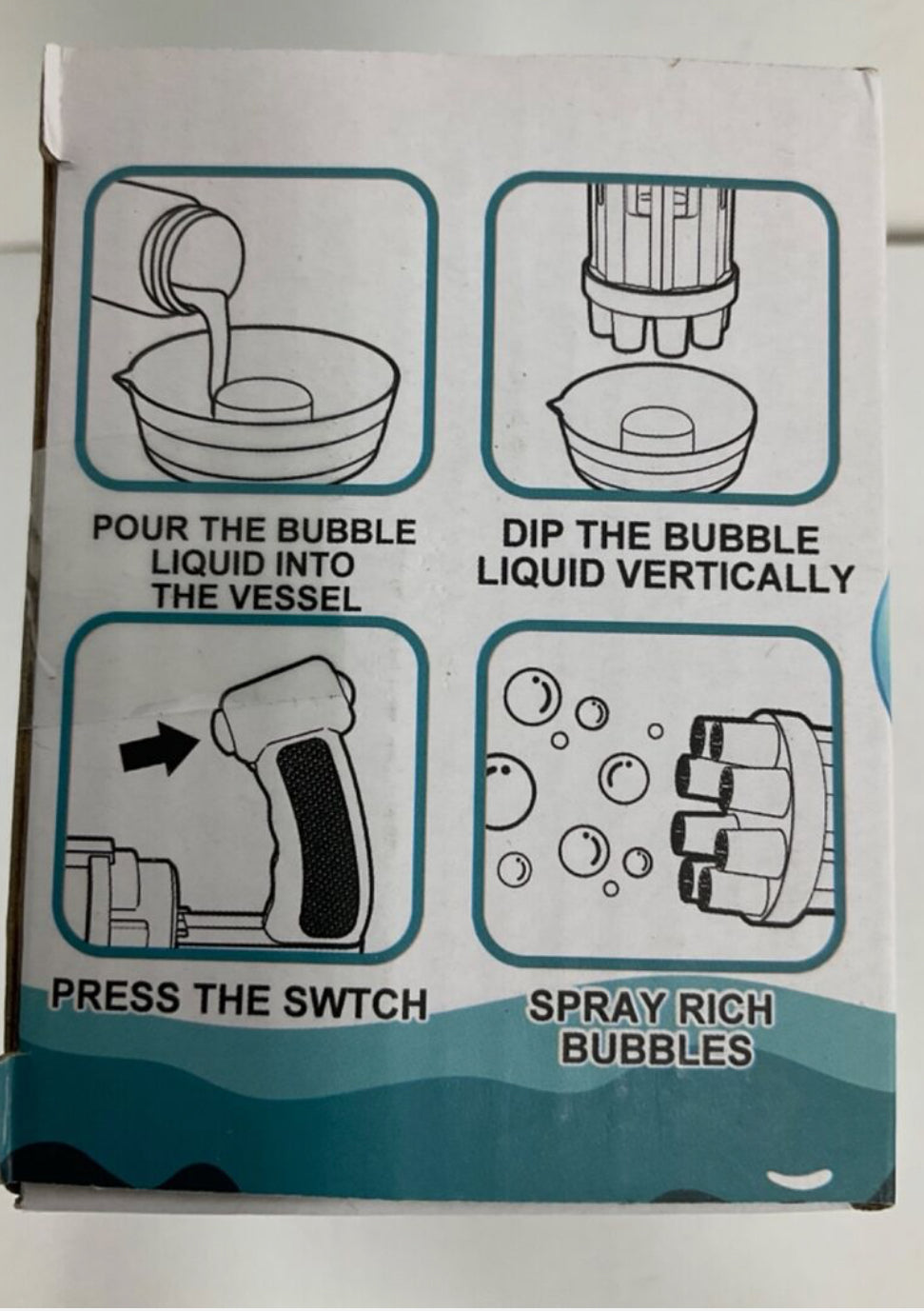 Pistola de burbujas eléctrica Mini Gatling negra toma 3 baterías AA -negra- edades 3+