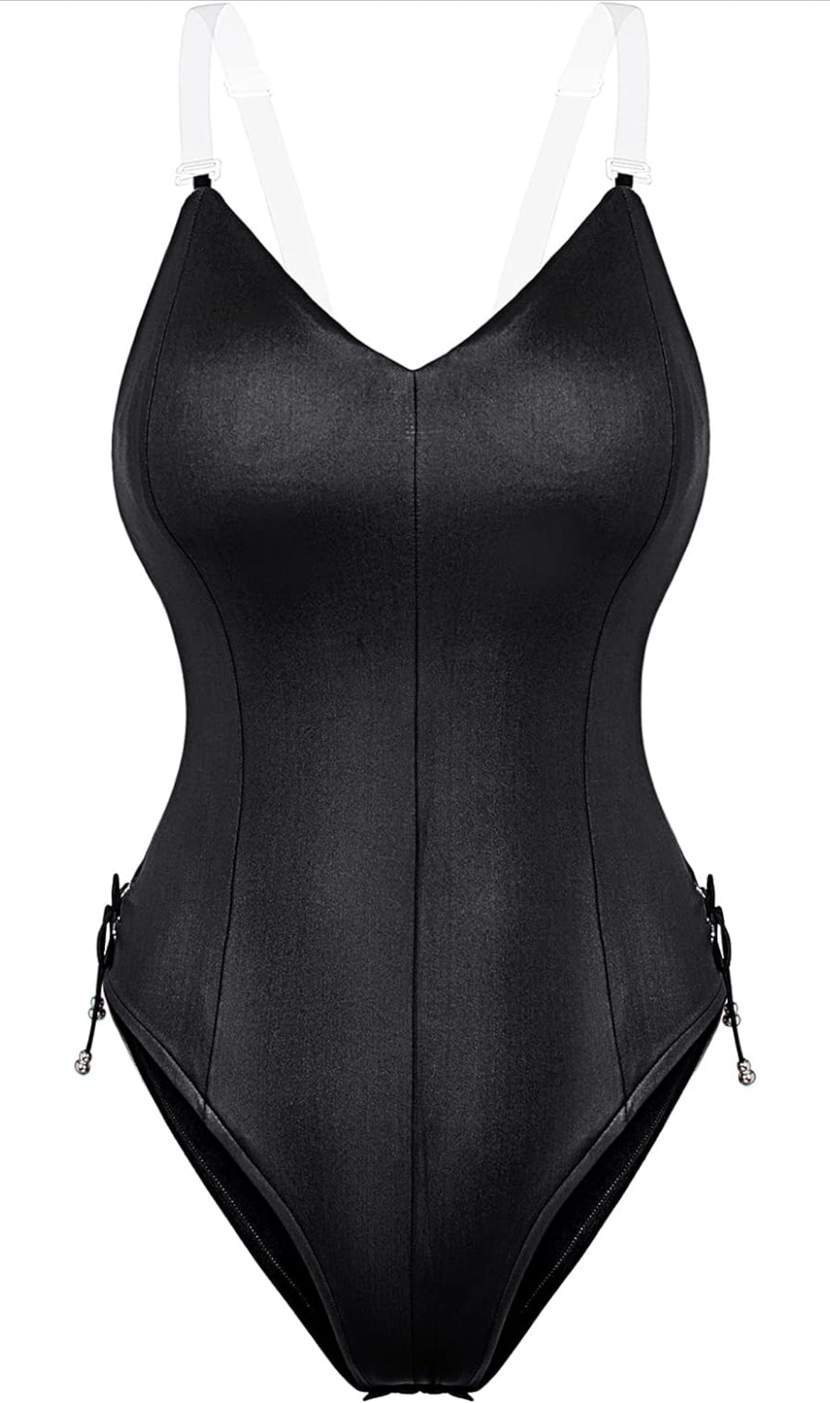 Conjunto de traje de disfraz de conejito para mujer, una sola pieza, con accesorios, Negro, S