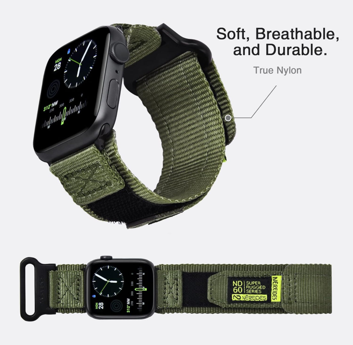 Pulsera para reloj .Compatible con Apple Watch Band Series 9/8/7/6/5/4/3/2/1/SE/SE2/Ultra 1/2, correa deportiva de nailon con diseño tejido para 1.929 in, 1.654 in, 1.732 in, 1.772 in, 1.496 in/1.575 in/1.614 in