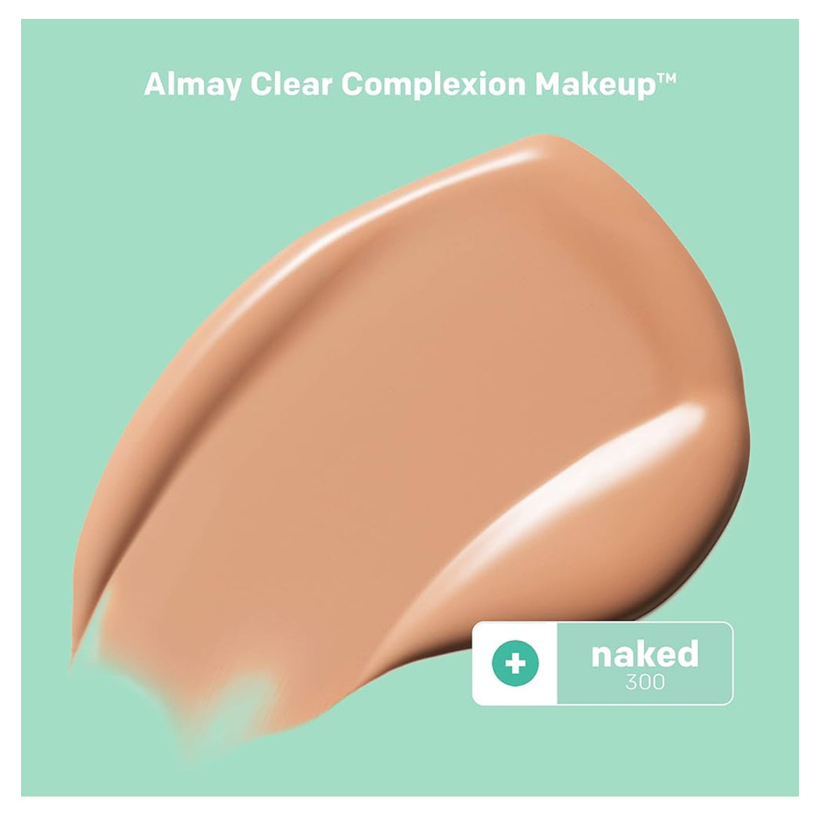 Almay Clear Complexion - Base de maquillaje para acné con ácido salicílico, ligero, cobertura media, hipoalergénico, sin fragancia, para pieles sensibles, 300 desnudos, 1 onza líquida.- Color: 300 Desnudo