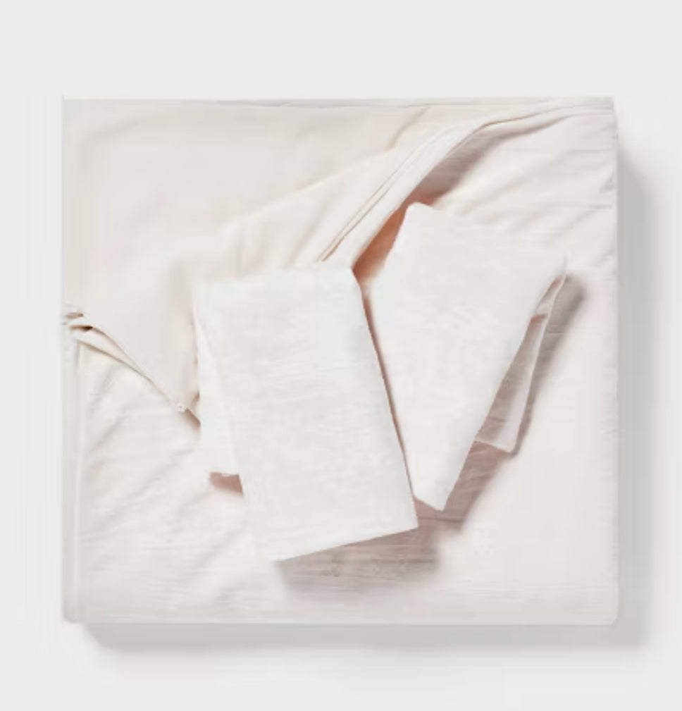 Duvet- Juego de funda nórdica y funda nórdica de terciopelo arrugado desgastado de lujo de lujo - Threshold™