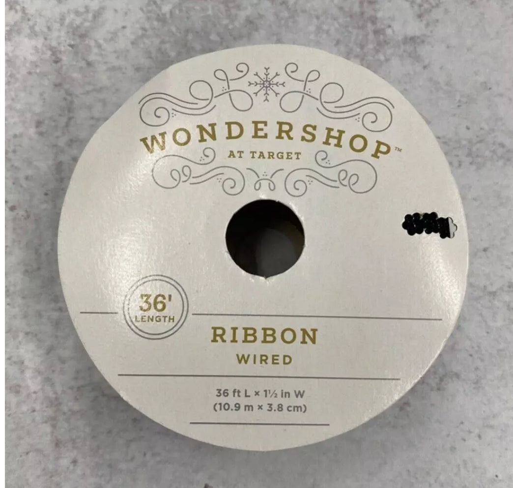 1 rollo Wondershop cinta con cable metálico negro 1,5 pulgadas x 36 pies