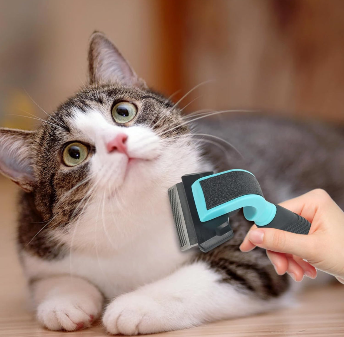Cepillo de pelo parCepillo de pelo para mascotas, cepillo de aseo para mascotas, rastrillo de doble cara para pelar y desenmascarar para perros y gatos, cepillo extra ancho para aseo de perros, cepillo para perros para desprendimiento, peine para mascotas