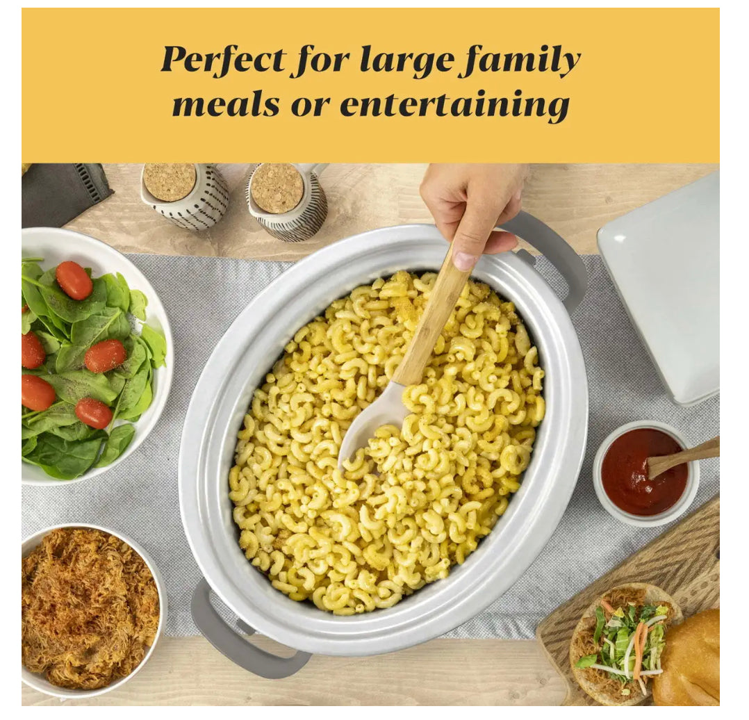 Crockpot- Cocina lenta programable para cocinar y llevar 7 cuartos de galón, gris