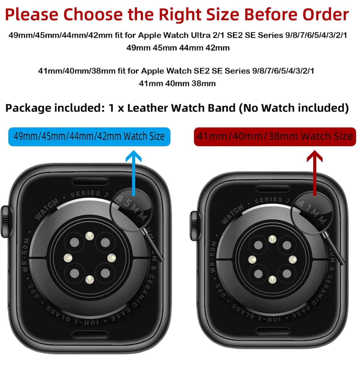 Correa de repuesto compatible con Apple Watch de 45mm 44mm 42mm 41mm 40mm 38mm, correa de repuesto de cuero genuino para iWatch SE Series 7 6 5 4 3 2 1 (marrón retro y negro, 45mm 44mm 42mm)
