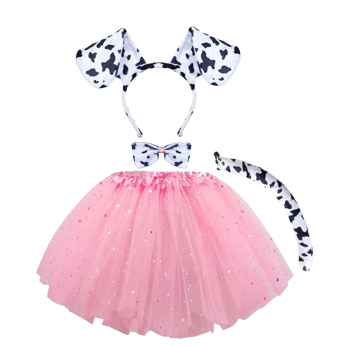 Conjunto de accesorios dálmatas con tutú, orejas y cola - Niña