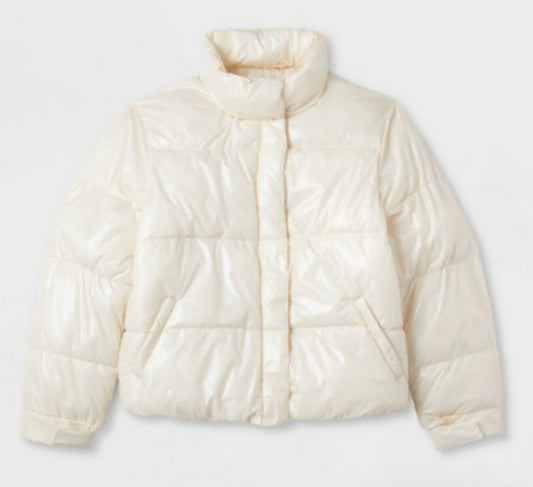 Chaqueta acolchada holgada con ajuste sentado adaptativo para mujer: A New Day, Crema