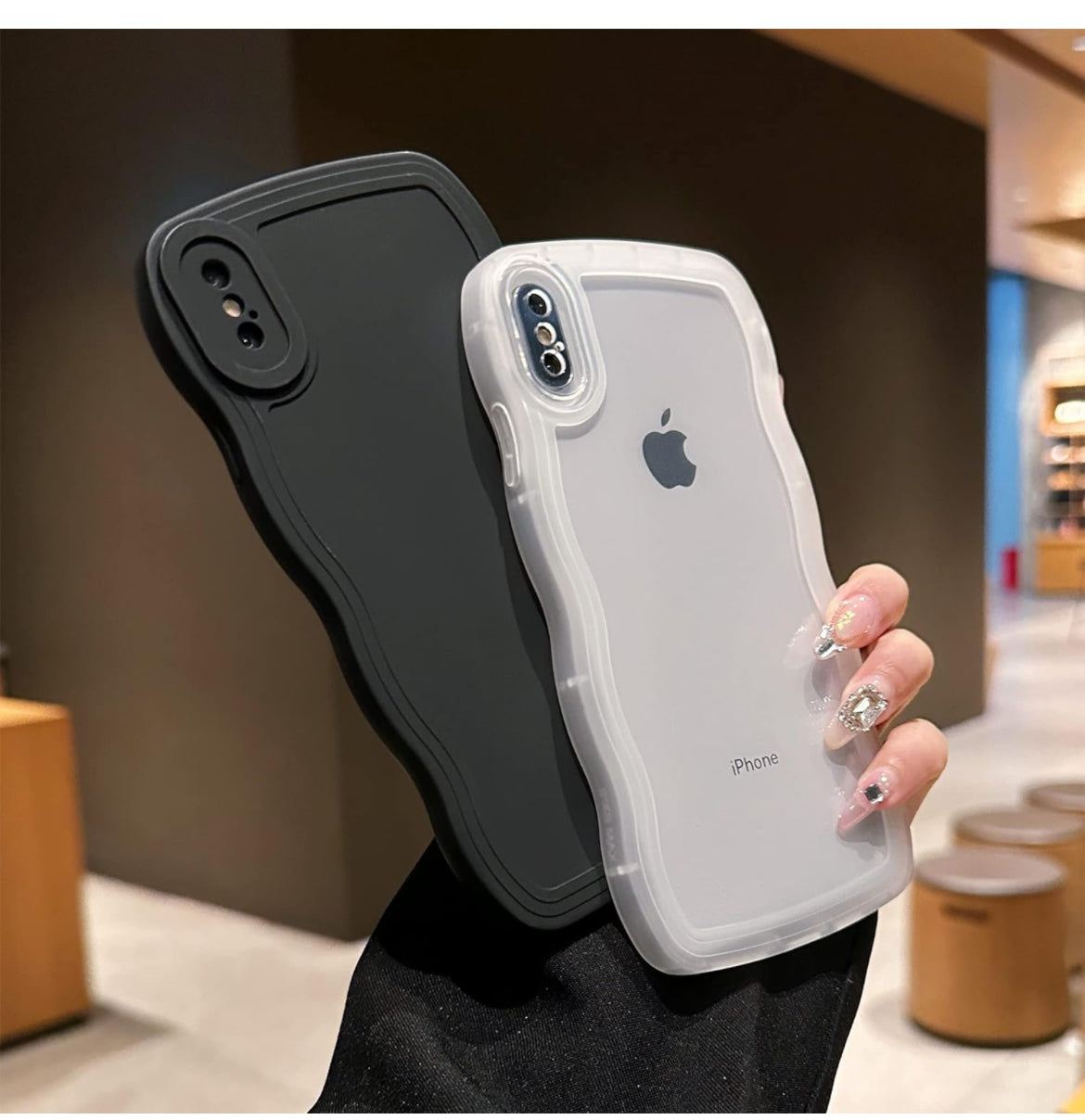 Funda compatible con iPhone Xs Max de 6.5 pulgadas, linda funda protectora de silicona suave a prueba de golpes para mujeres y niñas, transparente