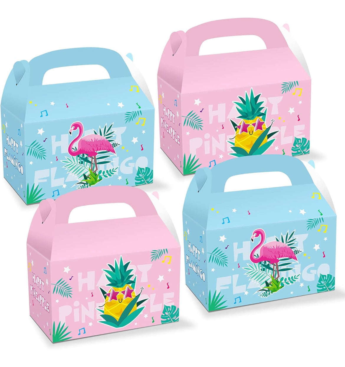 24 unidades - cajas de regalo de fiesta niños cajas de fiesta de piña impresión caramelo kraft bolsa de papel ducha caja de regalo decoraciones suministros