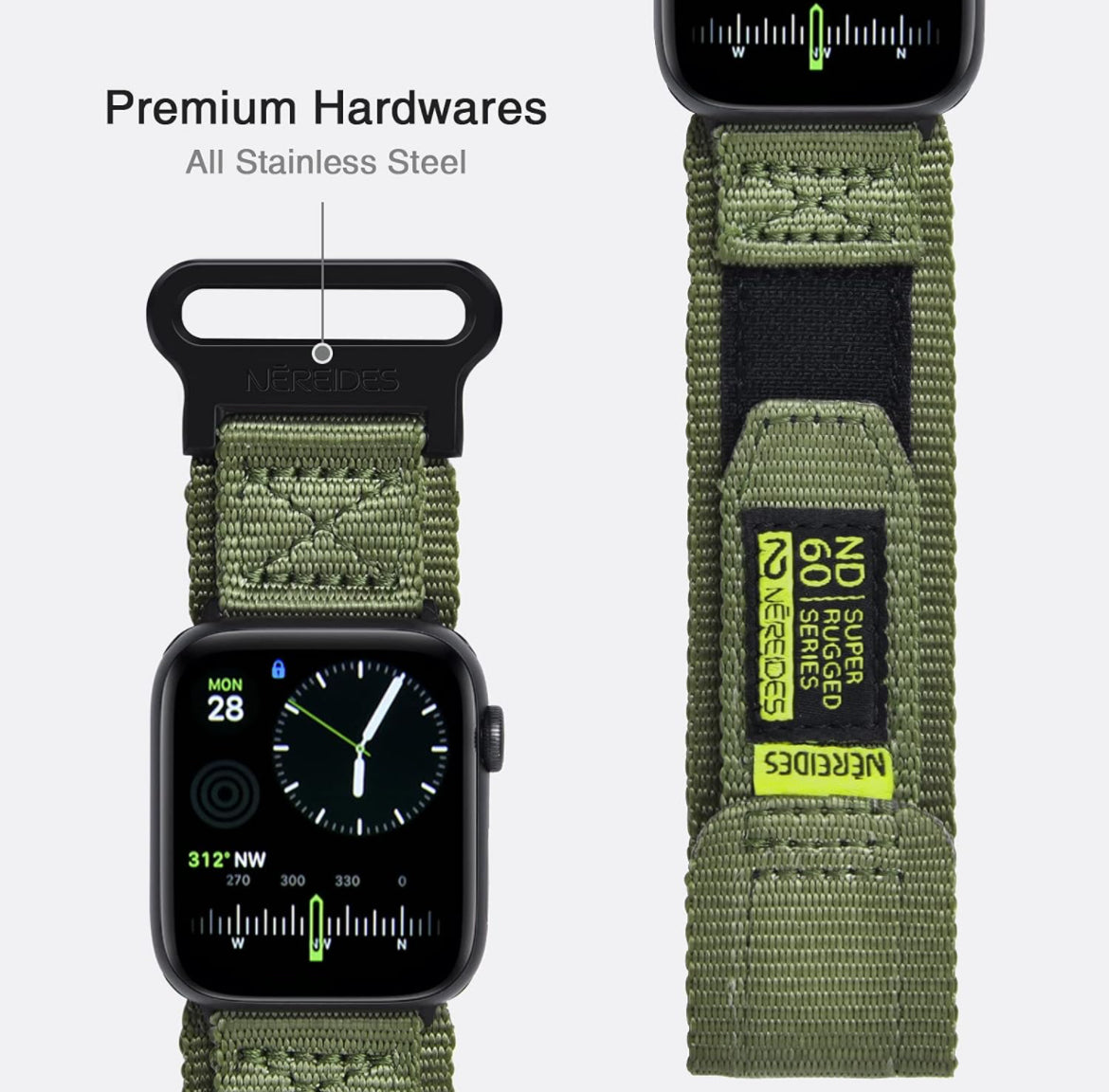 Pulsera para reloj .Compatible con Apple Watch Band Series 9/8/7/6/5/4/3/2/1/SE/SE2/Ultra 1/2, correa deportiva de nailon con diseño tejido para 1.929 in, 1.654 in, 1.732 in, 1.772 in, 1.496 in/1.575 in/1.614 in