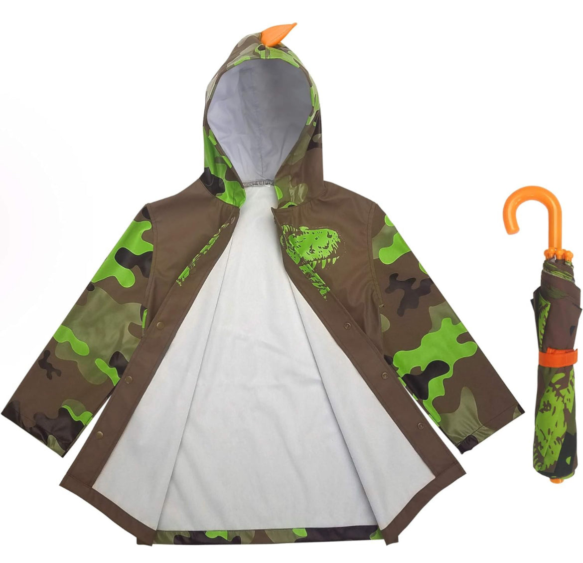 Conjunto de paraguas para niñas y niños y abrigos de lluvia, paraguas para niños pequeños, chaqueta para niños y niñas (3-9 años)