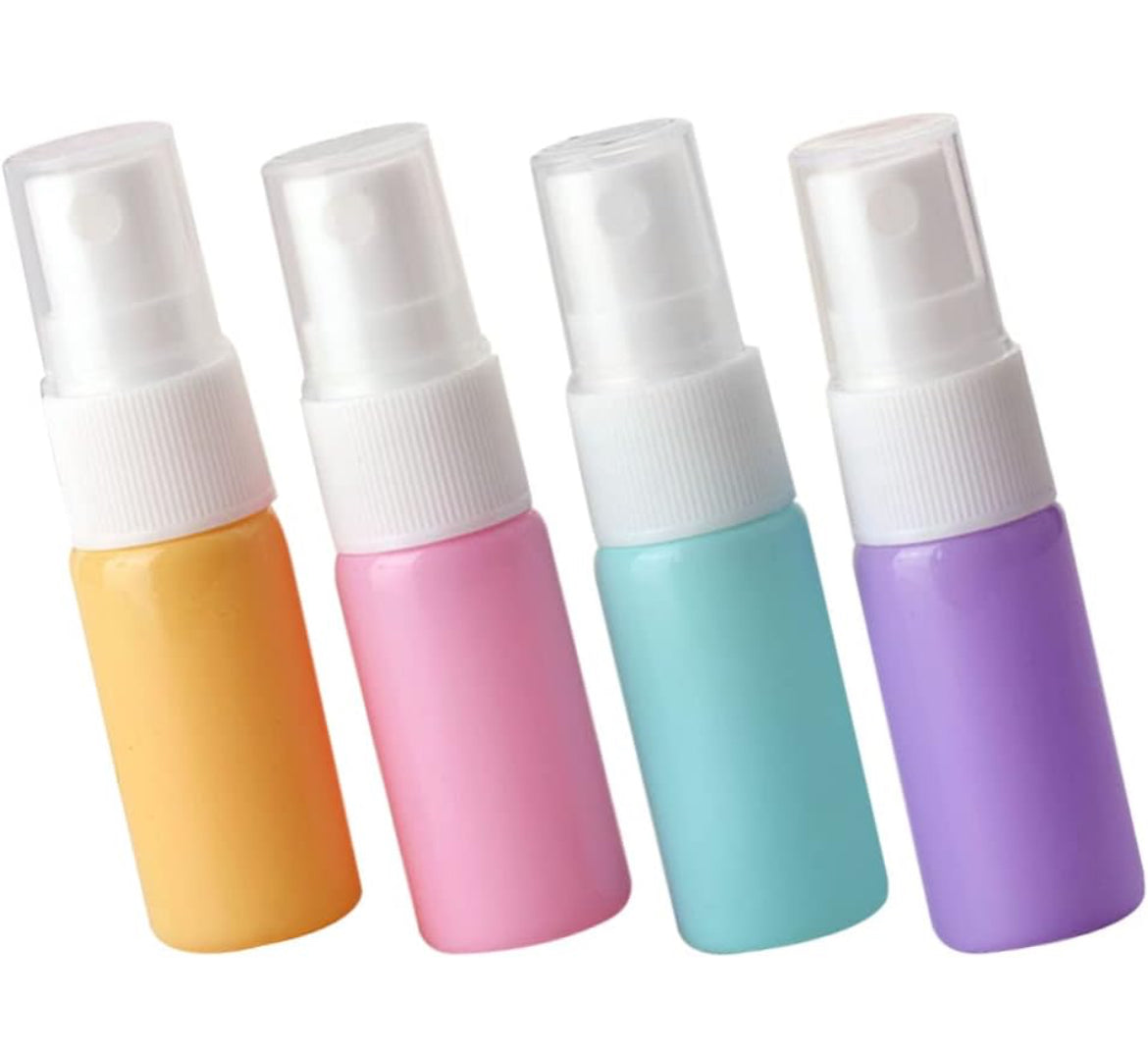 Beaupretty Botellas de spray de vidrio vacías de 0.3 fl oz, pulverizador de viaje, contenedor de muestras cosméticas, dispensador de aroma de viaje para el cuidado del cabello, maquillaje, 4 unidades