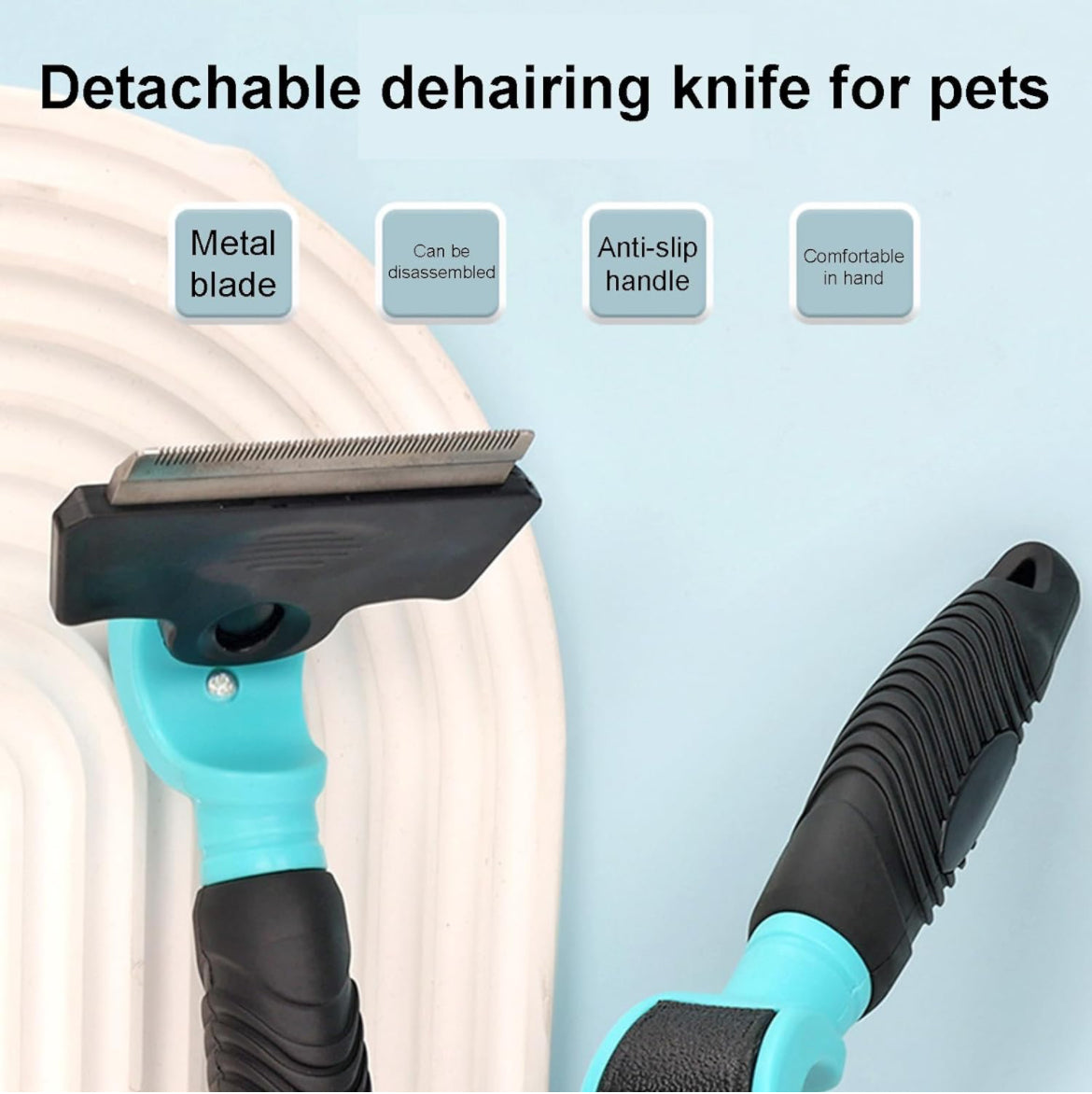 Cepillo de pelo parCepillo de pelo para mascotas, cepillo de aseo para mascotas, rastrillo de doble cara para pelar y desenmascarar para perros y gatos, cepillo extra ancho para aseo de perros, cepillo para perros para desprendimiento, peine para mascotas