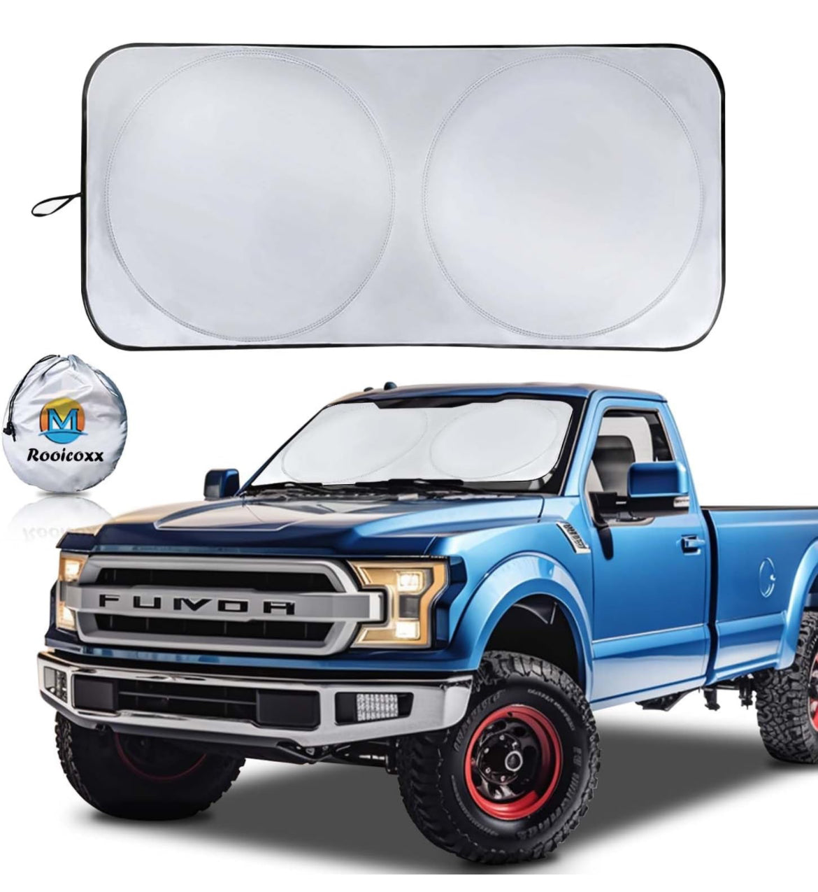 Parasol plegable para parabrisas de automóvil, reflector UV, parasol duradero de material 240T para protección contra el calor UV y solar, mantiene el vehículo fresco (70 x 35 pulgadas)