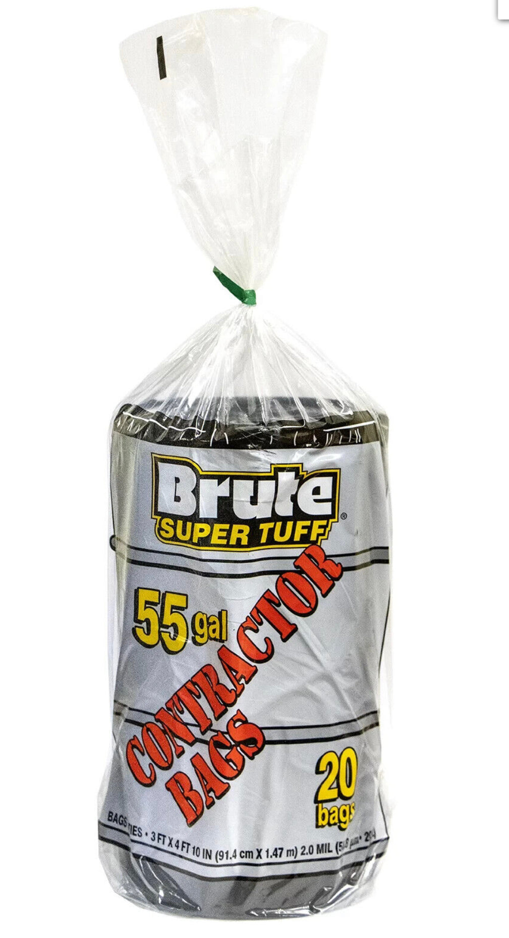 Bolsas de basura para contratista Brute Super Tuff, 55 galones, 20 bolsas
