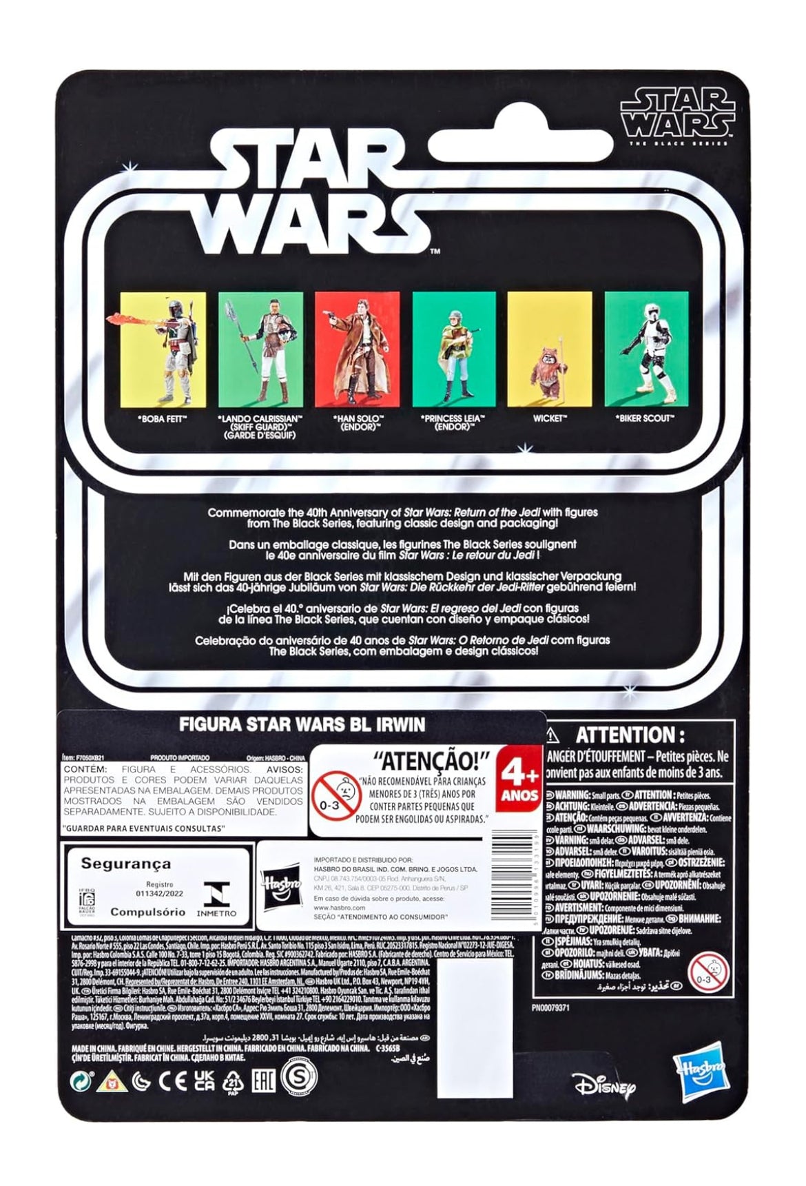 STAR WARS The Black Series Lando Calrissian, El regreso del Jedi 40 aniversario - Figuras de acción coleccionables de 6 pulgadas, a partir de 4 años