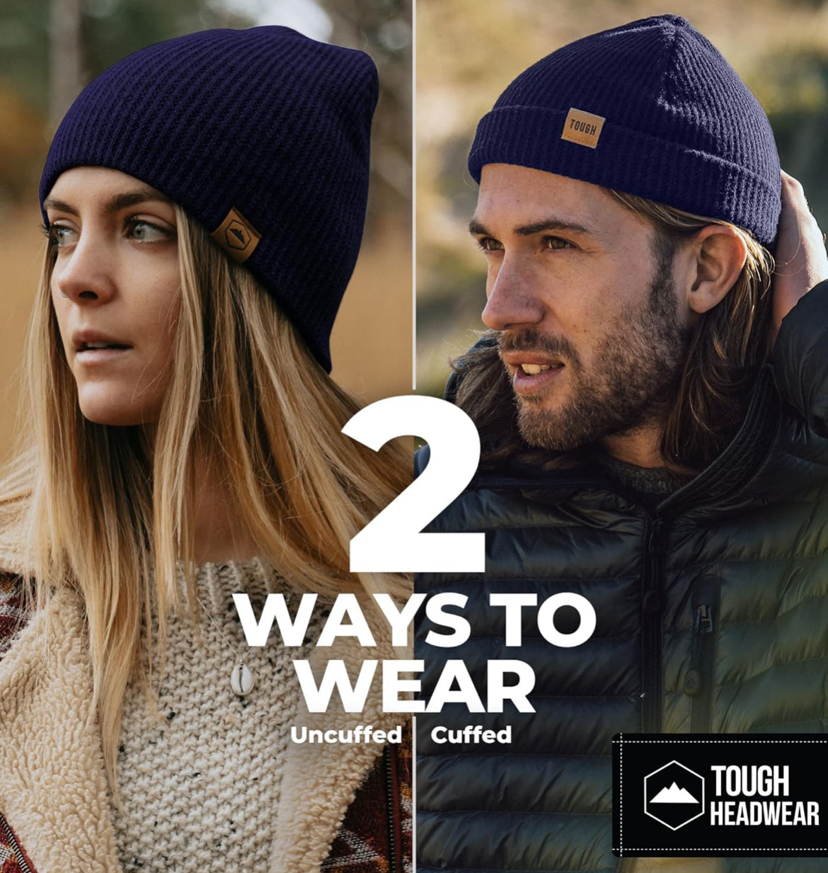 Gorro unisex – Gorros cálidos de invierno para hombres, gorro de punto para clima frío, gorro suave acanalado y sombreros ligeros de trineo