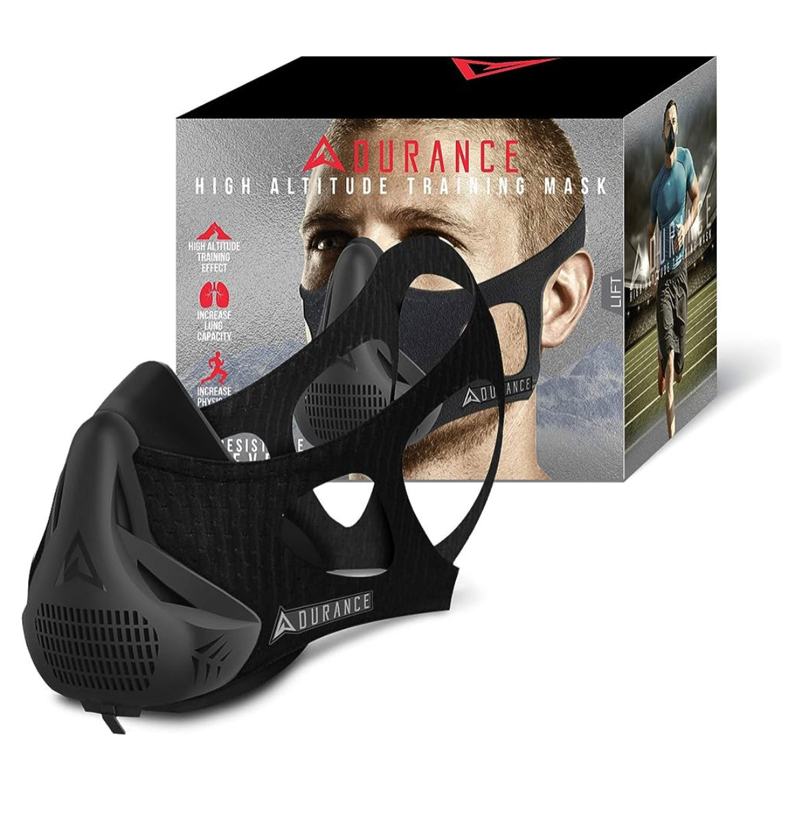 Adurance - Máscara de entrenamiento de entrenamiento de 4 respiraciones de oxígeno de alta altitud