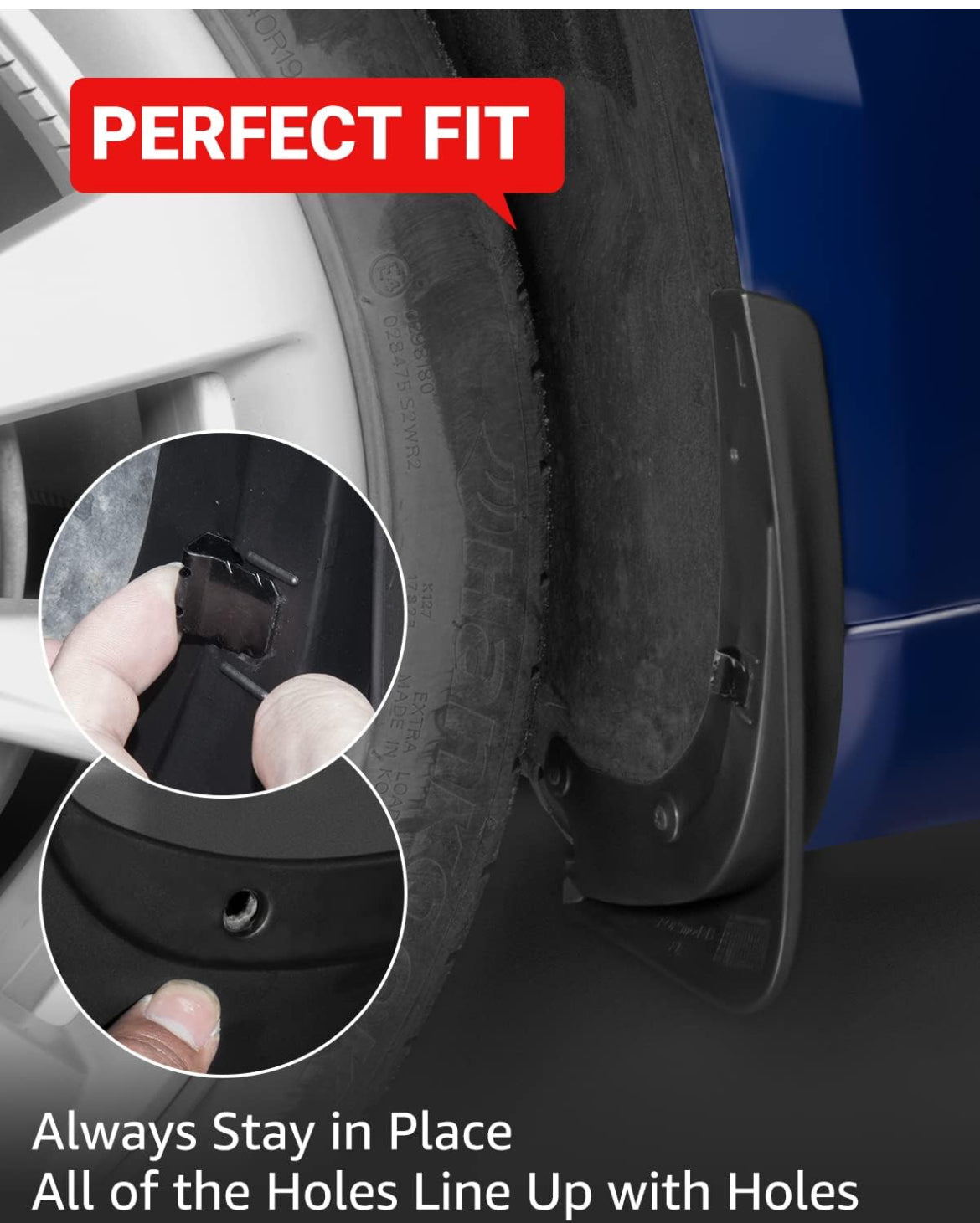 BASENOR Tesla Model 3 Guardabarros Guardabarros Protección contra sedimentos de vehículos de Invierno 2016-2023 (Juego de 4)