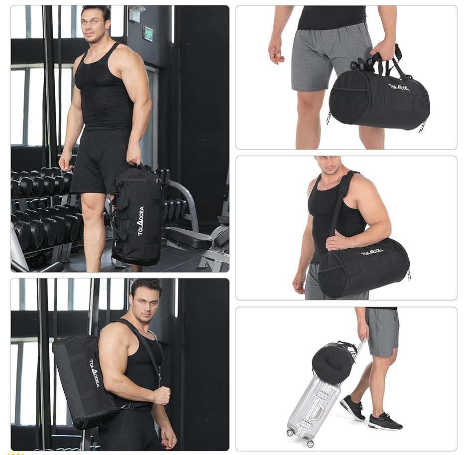 Bolsa de gimnasio Bolsas de lona deportivas para hombres Bolsas deportivas de baloncesto con zapatos Compartimento y bolsa de lona de viaje de bolsillo para hombres E-friendly & Lightweight