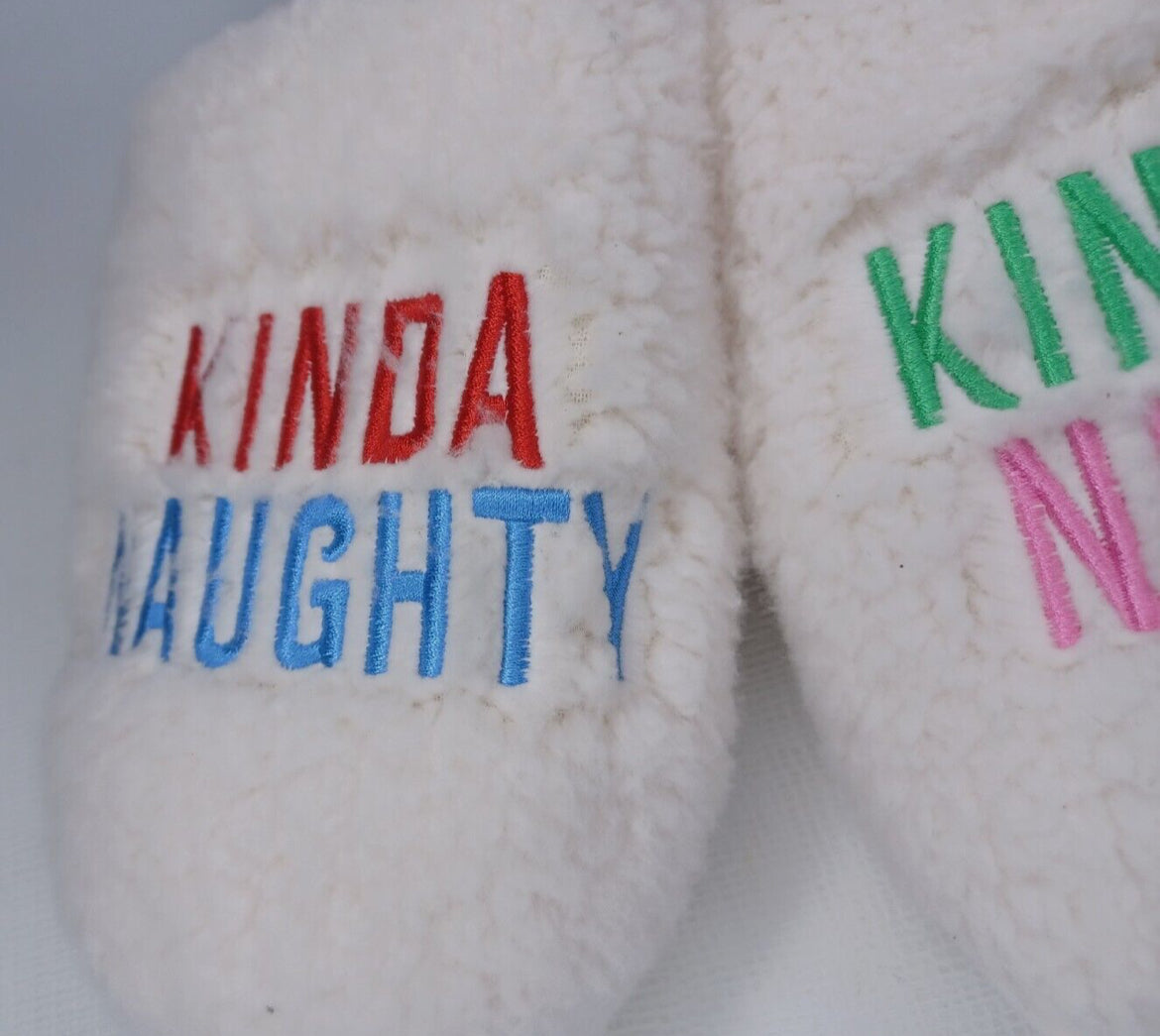 Wondershop Kinda Naughty Kinda Bonitas Zapatillas Sherpa Sintéticas Difusas Para Mujer - talla L
