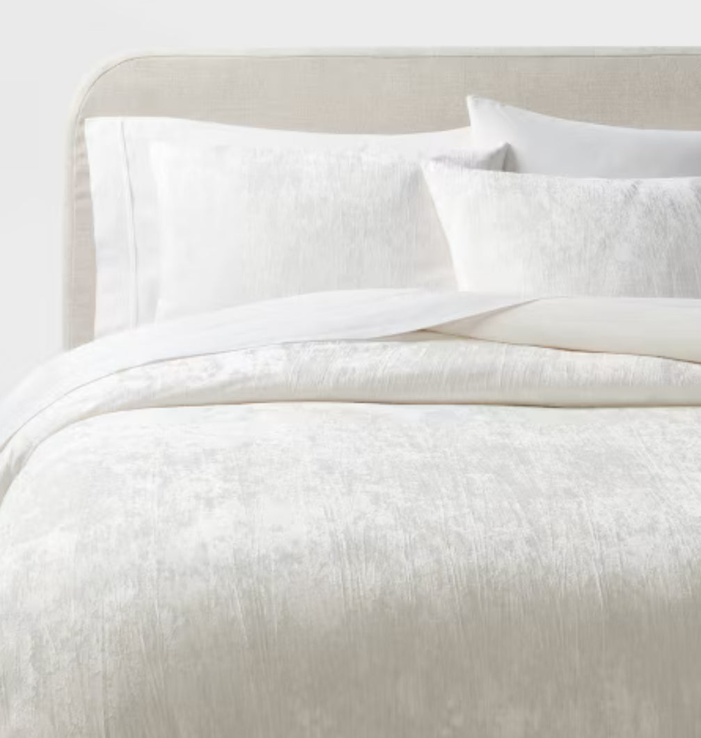 Duvet- Juego de funda nórdica y funda nórdica de terciopelo arrugado desgastado de lujo de lujo - Threshold™