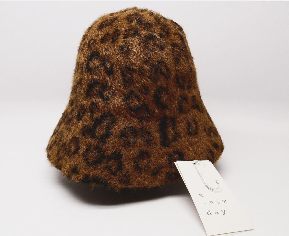 A new day - sombrero Estampado Leopardo Ajustable Cubo Sombrero - Marrón