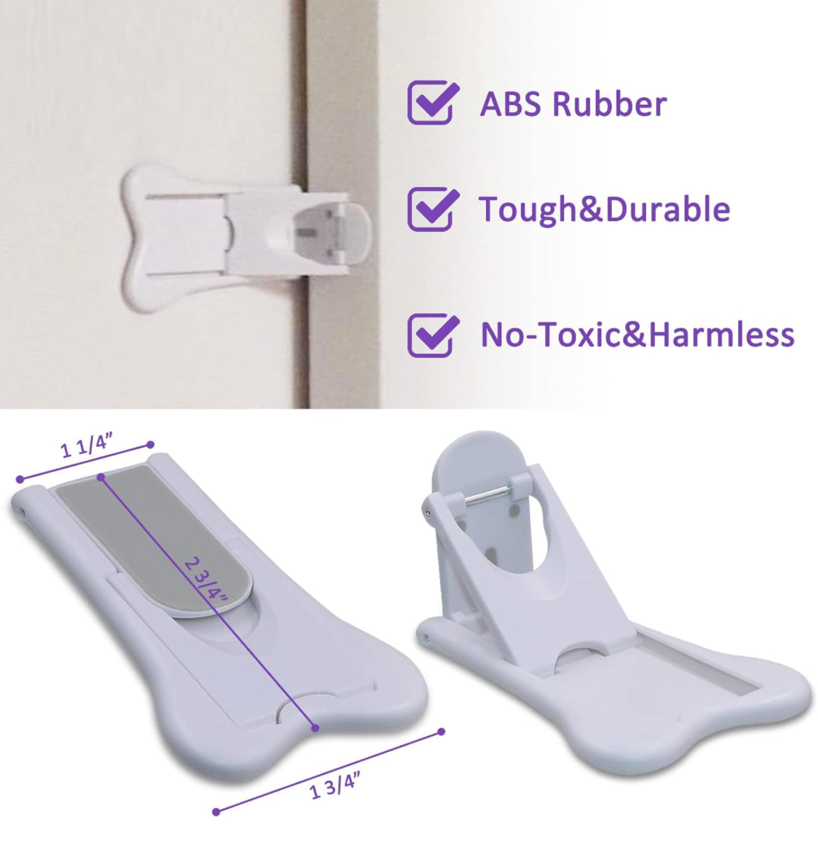 Cerradura de puerta corredera para la seguridad de los niños, tapones de ventana para ventanas verticales, cerradura de puerta de patio corredera para prueba de bebés (paquete de 4)